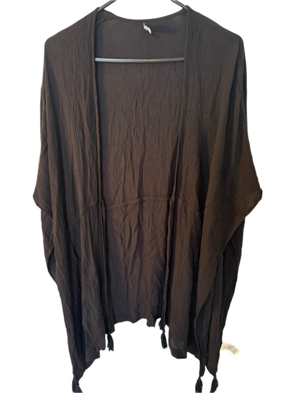 BCBG Brown Open-Front Lightweight Draped Cardigan